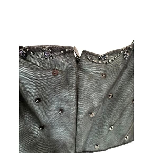 "ADRIANNA PAPELL" VTG Y2K Babydoll Floral Embroidered Dress SZ 6 Dark Fairy Sexy - Picture 16 of 16